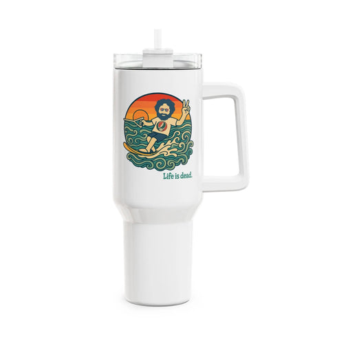 Grateful Dead - Waterskiin' Jerry Life is dead. "Fat Man" Tumbler,  Double Insulated 40oz Travel Mug - StealieShop